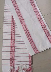 Red White colour pure Cotton Saree