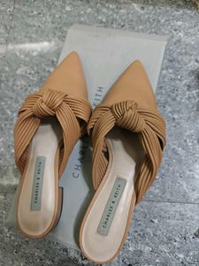Charles &amp; Keith nude knotted Mules