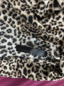 Leopard Print One Shoulder Top