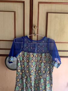 Beautiful Printed Kurti with Sheer Sleeves