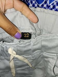 Light Grey Cargo Style Pants