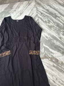 Elegant Black Kurta with Golden Embellishments