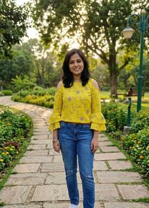 Chic Yellow Cold-Shoulder Top with Bell Sleeves