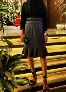 Mark &amp; Spencer Grey Formal Pencil Skirt