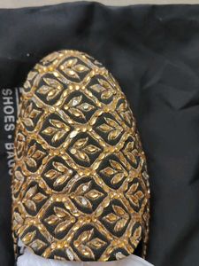 Embellished Golden Mules
