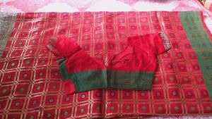 Red Banarasi Saree With Blouse