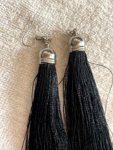 Elegant Black Tassel Earrings