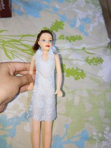 Vintage Doll in Blue Floral Dress