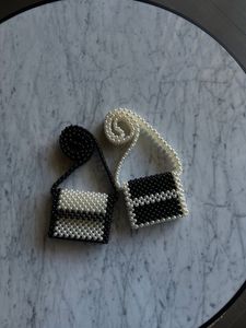 Black And White Beaded Bag