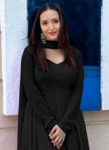 Elegant Black Anarkali Suit Set