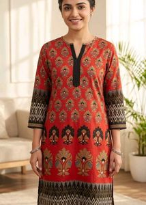 Vibrant Red Ethnic Kurta