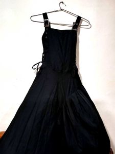 Black Buckled Strap Maxi Dress
