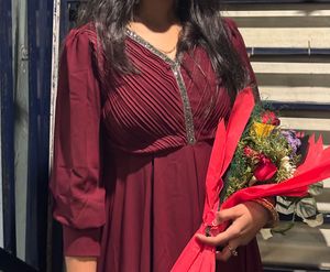 Elegant Maroon Ethnic Gown