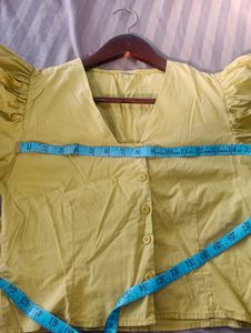 Stylish Yellow Puff Sleeve Top