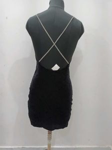 Black Crushed Velve dress 34 to 36 inch