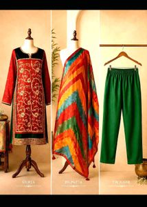 ♥️ embroidered pakistani suit 3 piece.🎀