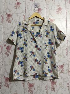 Vintage Floral Print Button-Up Shirt