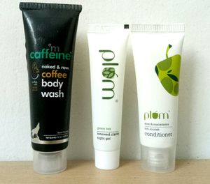 Combo Of 3 :Plum Night Gel, Plum Olive And Macadamia Conditioner And Mcaffeine Coffee Body Wash