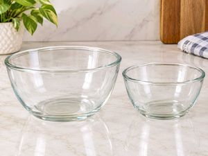 Set of 2 Glass Mixing Bowls