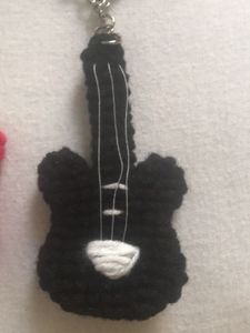 Crochet Guitar Keychains - Music Lover Gift