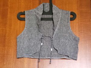 Grey Cropped Vest