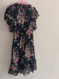 Floral Print Chiffon Dress