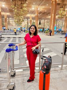 Women red acryclic co-ord set