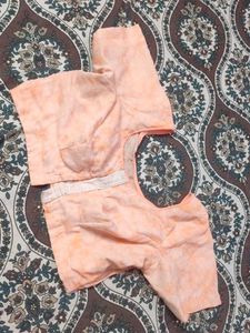 Pretty Peach Tie-Dye Blouse