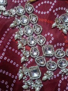 Elegant Kundan &amp; Pearl Jewellery Set😍