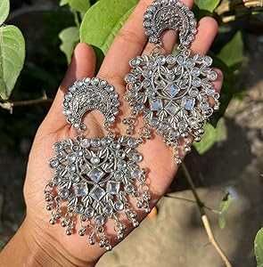 Oxidized Silver Tone Earrings