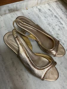 Elegant Gold Embellished Heels