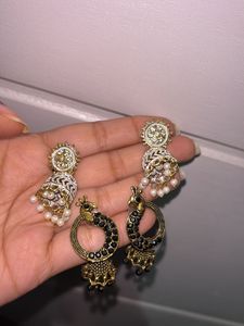 Peacock Design Jhumka Earrings