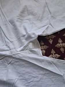 White Palazzo with Green Floral Embroidery
