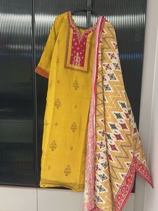 Yellow Kurta with Dupatta Set