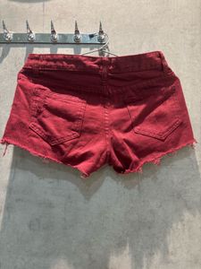red ripped denim  Shorts