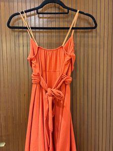 Orange Spaghetti Strap Maxi Dress