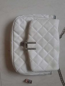 White Quilted Crossbody Bag