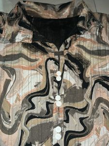 Abstract Print Button-Up Tunic
