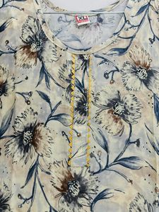 Chikankari Kurti &amp; Cotton Floral Printed Short Kur