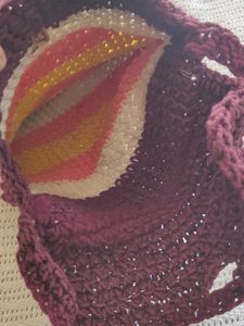 Handmade Striped Crochet Crossbody Bag