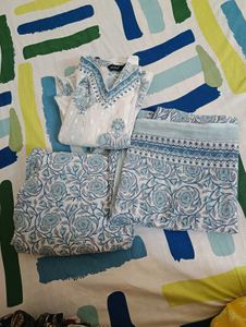 Beautiful Blue and White Kurta Set
