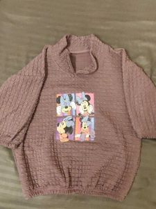 Minnie Mouse Graphic Textured Top