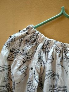 Boho Floral Print Off-Shoulder Blouse