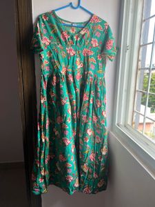 Green Floral Print Kurta