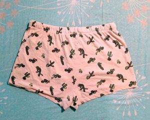 Cute Cactus Print Sleep Shorts