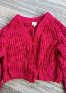 Cute Pink Knit Cardigan