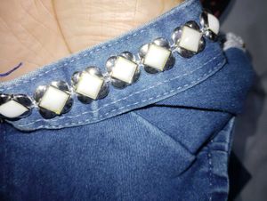 Denim shrug with Lace Trim