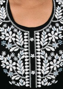 Embroidered Black Kurta