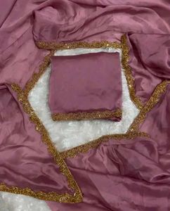 Elegant Dusty Rose Saree with Embellished Border