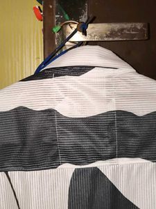 szn mixed fabric shirt